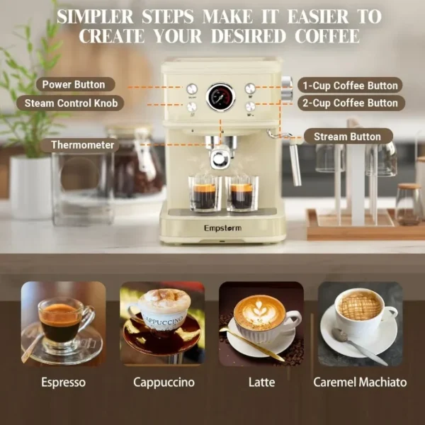 Empstorm Espresso Machine 20 Bar 2 IN 1 - Image 5