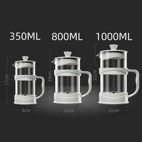 French Press Coffee Pot Transparent Glass - Image 3